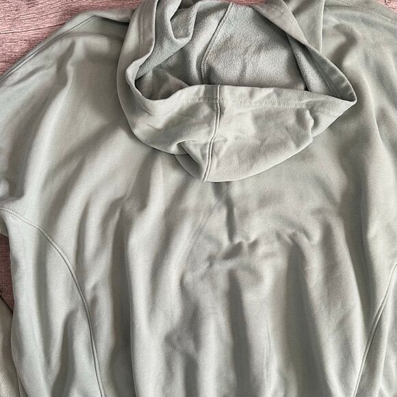 Boutique Oversized 1/4 Snap Hoodie Pullover Womens L Sage Ribbed - Picture 6 of 7
